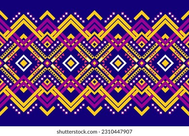 Abstract Ethnic Geometric Pattern Design for Background, Wallpaper, Carpet, Clothing, Wrapping, Batik, Fabric, Vector illustration. Embroidery Style.