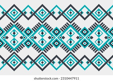 Abstract Ethnic Geometric Pattern Design for Background, Wallpaper, Carpet, Clothing, Wrapping, Batik, Fabric, Vector illustration. Embroidery Style.
