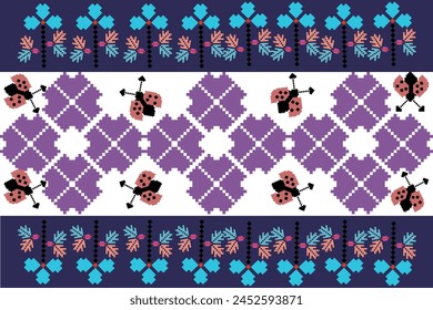 Abstract ethnic geometric pattern design for background or wallpaper.
Figure tribal embroidery. Indian, Scandinavian, Gypsy, Mexican, folk pattern.