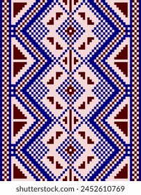 Abstract ethnic geometric pattern design for background or Wallpaper ,Fabric Pixel ,Seamless Knitted Pattern,business, paint, correct,