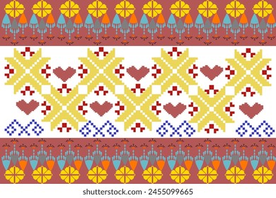 Abstract ethnic geometric pattern design for background or wallpaper.
Figure tribal embroidery. Indian, Scandinavian, Gypsy, Mexican, folk pattern.