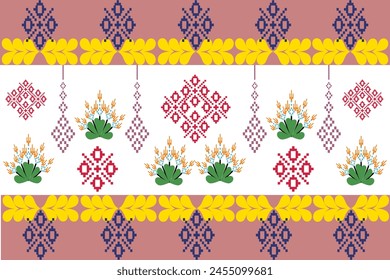 Abstract ethnic geometric pattern design for background or wallpaper.
Figure tribal embroidery. Indian, Scandinavian, Gypsy, Mexican, folk pattern.