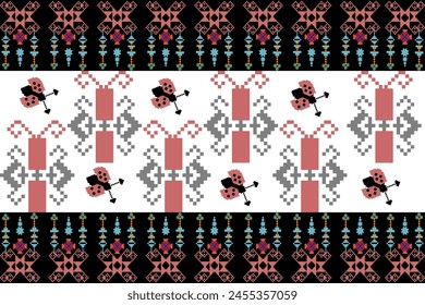 Abstract ethnic geometric pattern design for background or wallpaper.
Figure tribal embroidery. Indian, Scandinavian, Gypsy, Mexican, folk pattern.