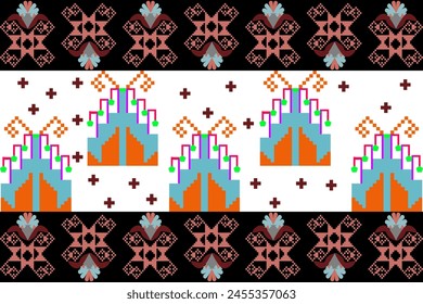 Abstract ethnic geometric pattern design for background or wallpaper.
Figure tribal embroidery. Indian, Scandinavian, Gypsy, Mexican, folk pattern.