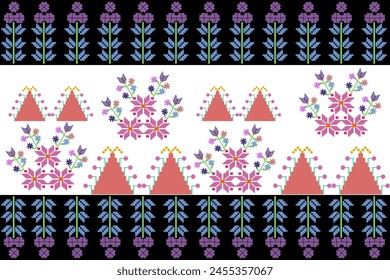 Abstract ethnic geometric pattern design for background or wallpaper.
Figure tribal embroidery. Indian, Scandinavian, Gypsy, Mexican, folk pattern.