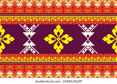 Abstract ethnic geometric pattern design for background or wallpaper Seamless pattern in tribal,folk embroidery,and Mexican style.Aztec geometric art ornament print.Design for carpet,wallpaper, clothi