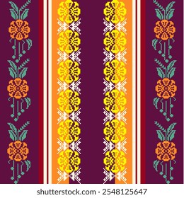 Abstract ethnic geometric pattern design for background or wallpaper Seamless pattern in tribal,folk embroidery,and Mexican style.Aztec geometric art ornament print.Design for carpet,wallpaper, clothi