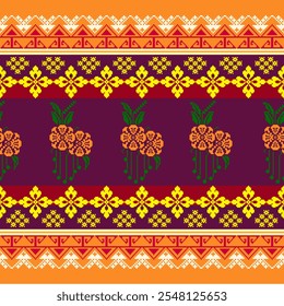 Abstract ethnic geometric pattern design for background or wallpaper Seamless pattern in tribal,folk embroidery,and Mexican style.Aztec geometric art ornament print.Design for carpet,wallpaper, clothi