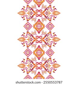 Abstrato design de padrão geométrico étnico para fundo ou papel de parede."Este conteúdo foi criado usando ferramentas de desenho vetorial e software, não gerado pela IA"