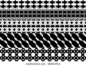 Abstract ethnic geometric pattern design black and white for background or wallpaper.