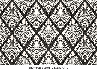 Abstraktes ethnisches geometrisches Muster, handgezeichneter Hintergrund, Geometrisches ethnisch-orientalisches nahtloses Muster traditionelles Design für die Umhüllung, Batik, Stoff, Vektorgrafik