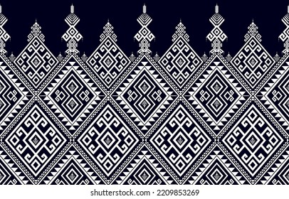 Abstract ethnic geometric pattern with traditional style. Seamless pattern. A black and white tone. design for background, wallpaper, wrapping, fashion, clothing, home decoration. Vector illustration