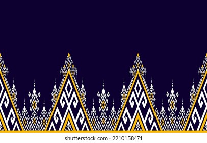 Abstract ethnic geometric pattern with traditional style. aztec pattern. colorful on a dark tone. design for background, wallpaper, wrapping, fashion, clothing, home decoration. Vector illustration