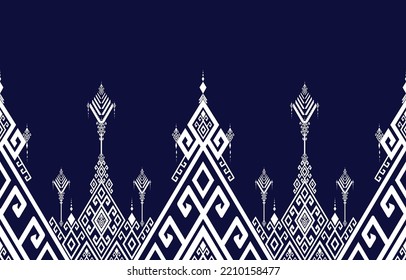 Abstract ethnic geometric pattern with traditional style. aztec pattern. colorful on a dark tone. design for background, wallpaper, wrapping, fashion, clothing, home decoration. Vector illustration