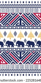 Abstract ethnic geometric pattern traditional art. Design for background, wallpaper, clothing, carpet, ceramic, wrapping paper, fabric, textile, woven, batik, embroidery and vector illustration.