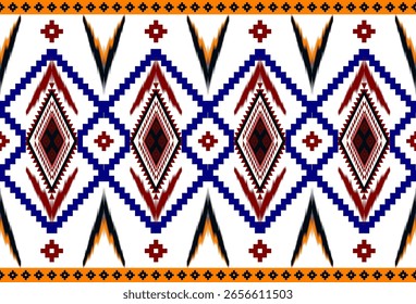 Padrão geométrico étnico abstrato Padrão de tecido étnico geométrico tradicional elementos ornamentados com padrões étnicos design para têxteis, tapetes, roupas, sarong, cachecol, batik, envoltório, bordado, impressão