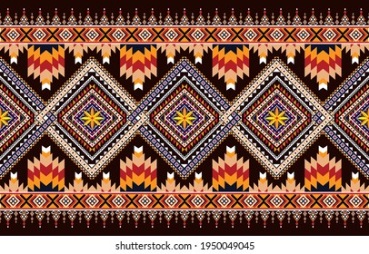 Abstract ethnic geometric pattern,print,border,tradition,ethnic oriental floral seamless pattern,illustration