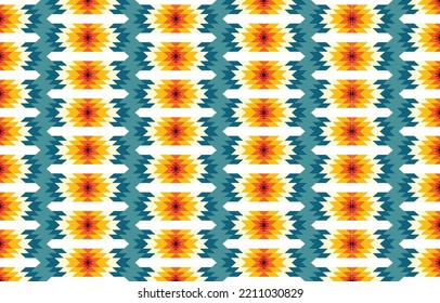 Abstract ethnic geometric patterns colorful Pattern. Navajo, America Orental style. Design for background, wallpaper, clothing, wrapping, Batik, fabric, decorative, and prints. Vector illustration.