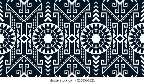 Resumen diseño de patrones de impresión geométrica étnica que repite textura de fondo en blanco y negro. EP.23.Huella de adorno vintage. Ideal para tejidos y textiles, papel pintado, embalaje.Diseño para alfombras