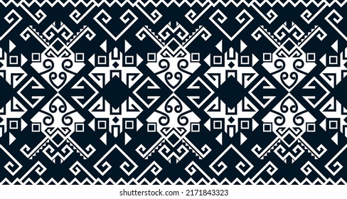 Abstraktes, ethnisch geometrisches Muster, das die Hintergrundtextur in Schwarz und Weiß wiederholt. EP.39.Vintage-Ornament-Druck. Ideal für Gewebe und Textilien, Tapeten, Verpackungen.Design für Teppiche
