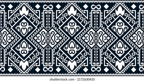 Abstraktes, ethnisch geometrisches Muster, das die Hintergrundtextur in Schwarz und Weiß wiederholt. EP.43.Vintage-Ornament-Druck. Gut geeignet für Gewebe und Textilien, Tapeten, Verpackungen
