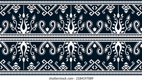 Abstract ethnic geometric print pattern design repeating background texture in black and white. EP.100.Vintage ornament print. Great for fabric and textile, wallpaper, packaging