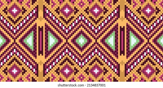 Abstraktes geometrisches Muster mit abgerundeten Mustern in hellen Farben. Design für Teppich, Tapeten, Kleidung, Umhüllung, Batik, Stoff, Stickereistil für Vektorgrafik in Ethnic-Themen
