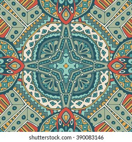 Abstract ethnic geometric  seamless pattern ornamental tile design