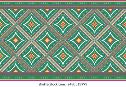 Abstractas étnico geométrico sin patrón de diseño colorido para el fondo, Fondo de pantalla, textil, impresión, envoltura, tela, ropa, decoración del hogar. Ilustración vectorial