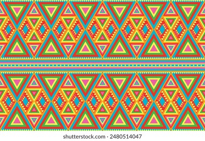 Abstract ethnic geometric seamless patterns colorful design for background, wallpaper, textile, print, wrapping, fabric, clothing, home decor. vector illustration
