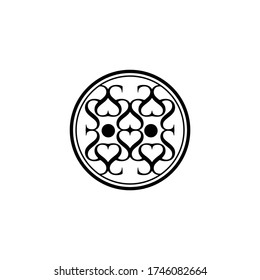 Abstract ethnic geometric symbol in circle shape vector design illustration isolated on a white background
