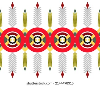 Abstract ethnic geometric tribal motif Aztec patterns colorful design for background, wallpaper, clothing, wrapping, Batik, fabric, Vector illustration.