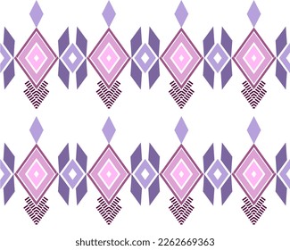 Abstract ethnic geometric tribal motif Aztec patterns colorful design for background, wallpaper, clothing, wrapping, Batik, fabric, Vector illustration.
