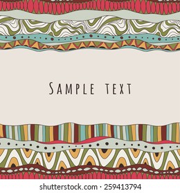 Abstract ethnic hand drawn vector cards.
