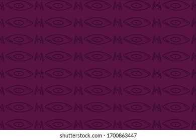 Abstract, ethnic, horizontal patterns like eyes. Vector drawing. It can be used as textiles, fabric, wallpaper, banner, background, wrapping paper, poster, printing etc.