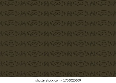 Patrones repetidos abstractos, étnicos y horizontales como los ojos. Dibujo vectorial. Se puede utilizar como textiles, tela, papel pintado, banner, fondo, papel envolvente, póster, impresión, etc.