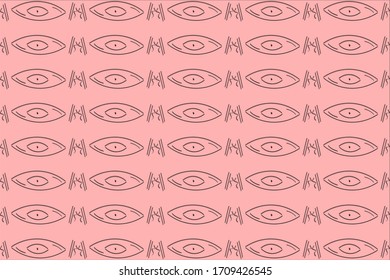 Abstract, ethnic, horizontal repeated patterns like eyes. Vector drawing. It can be used as textiles, fabric, wallpaper, banner, background, wrapping paper, poster, printing etc.