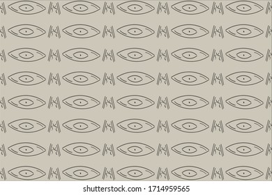 Patrones repetidos abstractos, étnicos y horizontales como los ojos. Dibujo vectorial. Se puede utilizar como textiles, tela, papel pintado, banner, fondo, papel envolvente, póster, impresión, etc.