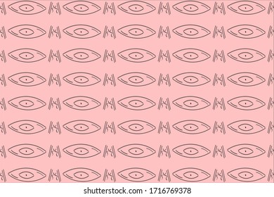 Abstract, ethnic, horizontal repeated patterns like eyes. Vector drawing. It can be used as textiles, fabric, wallpaper, banner, background, wrapping paper, poster, printing etc.