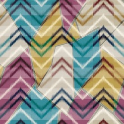 Abstract Ethnic Ikat Art Seamless Pattern On Patchwork Background