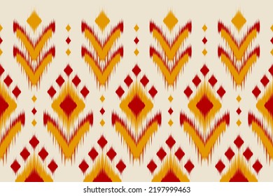 Abstract ethnic ikat art. Seamless pattern in tribal. Aztec geometric ornament print. Design for background, wallpaper, illustration, fabric, clothing, carpet, textile, batik, embroidery.