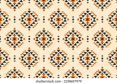 Abstract ethnic ikat art. Seamless pattern in tribal. Aztec geometric ornament print. Design for background, wallpaper, illustration, fabric, clothing, carpet, textile, batik, embroidery.