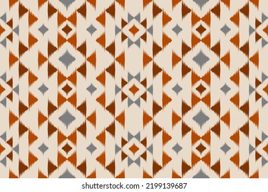 Abstract ethnic ikat art. Seamless pattern in tribal. Aztec geometric ornament print. Design for background, wallpaper, illustration, fabric, clothing, carpet, textile, batik, embroidery.