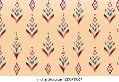 Abstract Ethnic ikat art. Seamless pattern in tribal, folk embroidery, and Mexican style. Aztec geometric art ornament print.Design for carpet, cover.wallpaper, wrapping, fabric, clothing