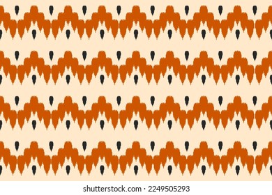 Abstract ethnic ikat art. Seamless pattern in tribal. Aztec geometric ornament print. Design for background, wallpaper, illustration, fabric, clothing, carpet, textile, batik, embroidery.