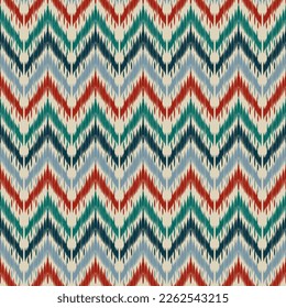 Abstract Ethnic ikat art. Seamless pattern in tribal, folk embroidery, and Mexican style. Aztec geometric art ornament print.Design for carpet, cover.wallpaper, wrapping, fabric, clothing.