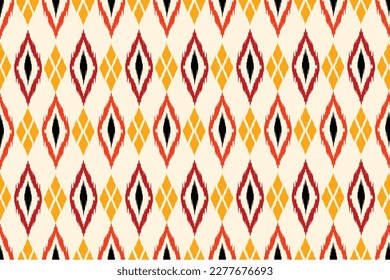 Abstract Ethnic ikat art. Seamless pattern in tribal, folk embroidery, and Mexican style. Aztec geometric art ornament print.Design for carpet, cover.wallpaper, wrapping, fabric, clothing