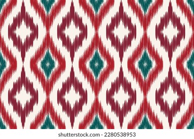 Abstract Ethnic ikat art. Seamless pattern in tribal, folk embroidery, and Mexican style. Aztec geometric art ornament print.Design for carpet, cover.wallpaper, wrapping, fabric, clothing