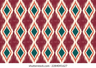 Abstract Ethnic ikat art. Seamless pattern in tribal, folk embroidery, and Mexican style. Aztec geometric art ornament print.Design for carpet, cover.wallpaper, wrapping, fabric, clothing. blinds