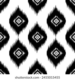 Abstract ethnic ikat art. Seamless pattern in tribal. Aztec geometric ornament print. Design for background, wallpaper, illustration, fabric, clothing, carpet, textile, batik, embroidery.